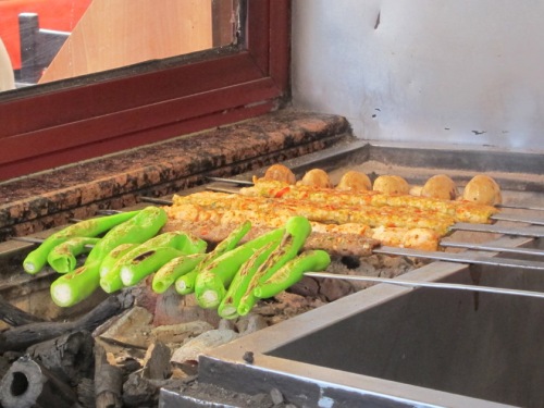 Turkish grill - peppers and kabob