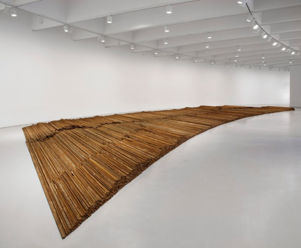 Ai Weiwei, "Straight", 2008–12. Collection of the artist. Installation view at the Hirshhorn Museum and Sculpture Garden, Washington, DC, 2012. (Photo: Cathy Carver)