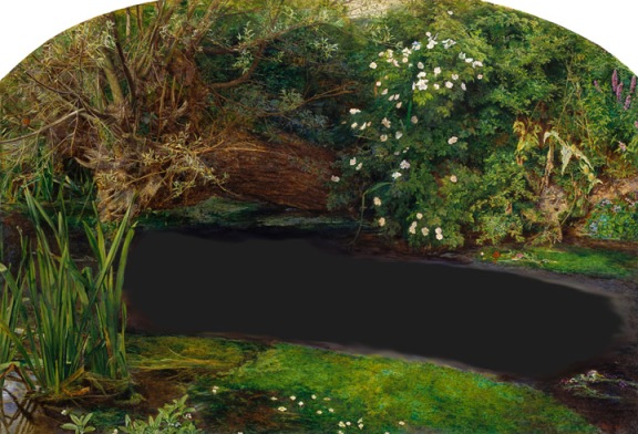 John Everett Millais, "Ophelia" with the figure removed